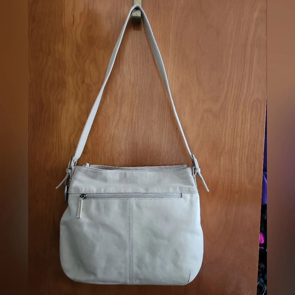 Tignanello Cream Leather Shoulder Bag